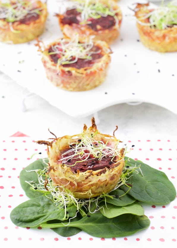 goat cheese quiches beetroot